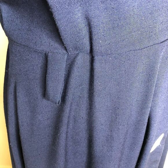 Vintage Hamells Navy Blue Dolman Sleeve Fit and Flare Midi Dress Size 14 - Picture 5 of 14